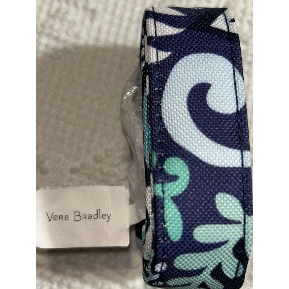 Vera Bradley Lighten Up Wide Lanyard Blue Island Medallion NWT ID Key Clip